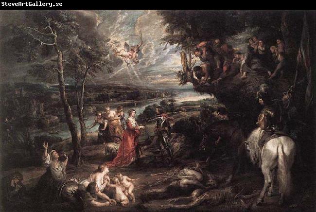 RUBENS, Pieter Pauwel Landscape with Saint George and the Dragon